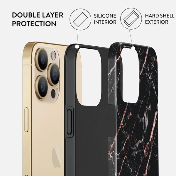 Burga Coque arrière Tough iPhone 14 Pro - Rose Gold Marble