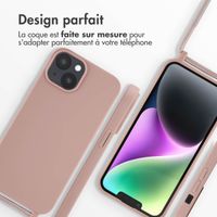 imoshion ﻿Coque en silicone avec cordon Apple iPhone 14 - Sand Pink