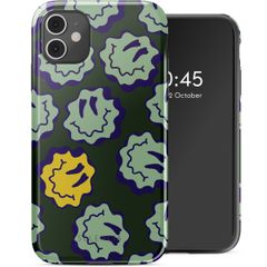 Selencia Coque arrière Vivid Apple iPhone 11 - Wavy Smiley Green