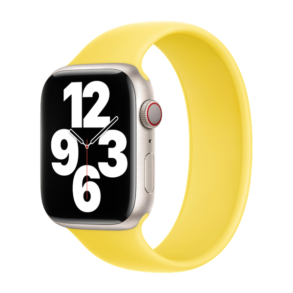 Apple 4 Pack Apple Bracelet Boucle unique en Silicone Apple Watch| 44/45/46/49 mm - Taille 12 - White / Canary Yellow / Storm Blue / Pistachio