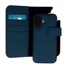 imoshion Étui portefeuille luxe 2-en-1 amovible Apple iPhone 16 - Bleu