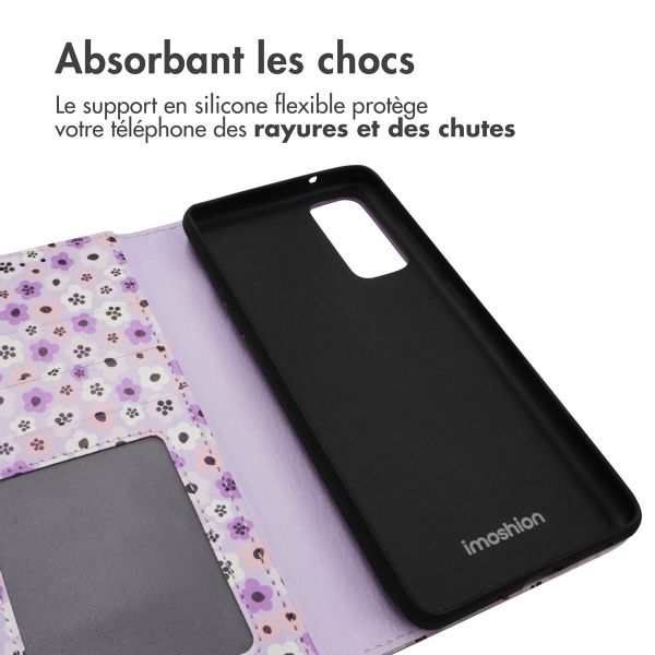 imoshion ﻿Étui de téléphone portefeuille Design Samsung Galaxy S20 FE - Purple Flowers