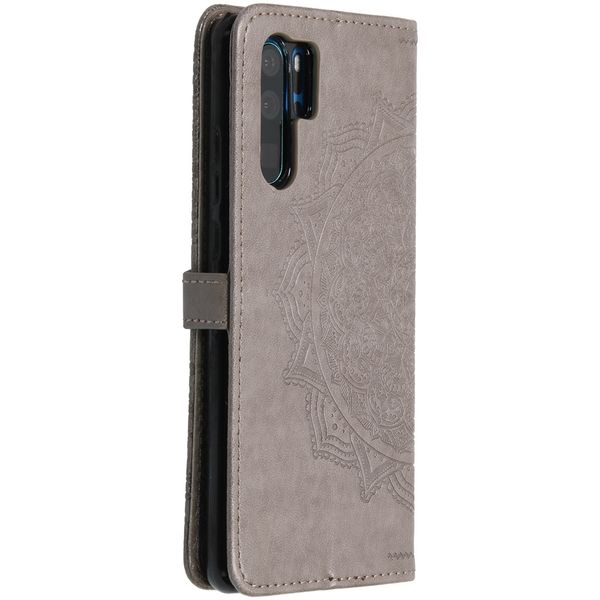 Etui de téléphone portefeuille Huawei P30 Pro - Gris