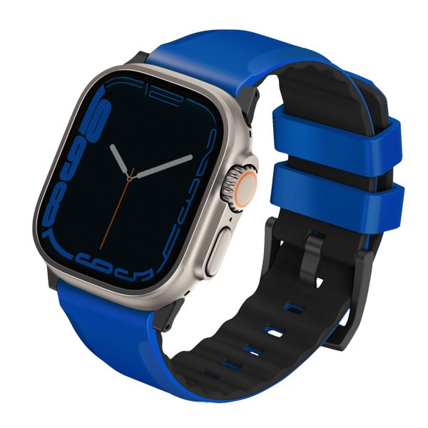 Uniq Bracelet Linus en silicone AiroSoft™ Apple Watch Series 1 á 10 / SE / Ultra (2) (44/45/46/49 mm) - Racing Blue