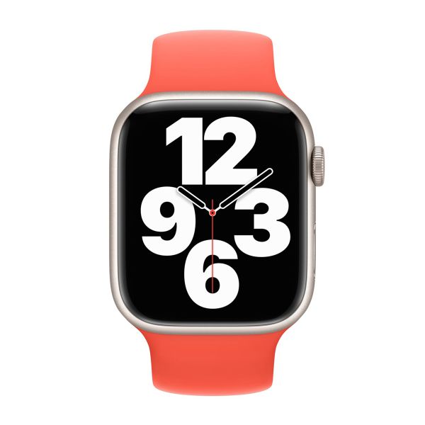 Apple Bracelet Boucle unique en Silicone Apple Watch | 38/40/41/42 mm - Taille 8 - Nectarine