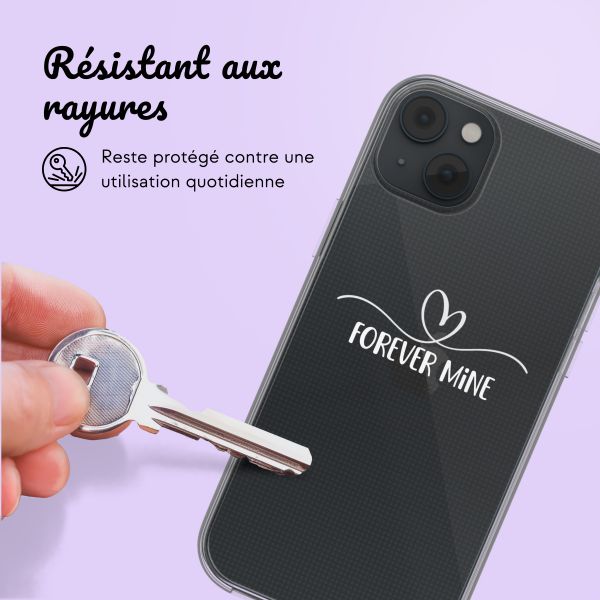 Coque personnalisée avec un cœur élégant iPhone 14 - Transparent