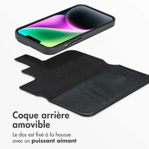 Accezz Étui de télephone portefeuille en cuir 2-en-1 avec MagSafe Apple iPhone 14 - Onyx Black