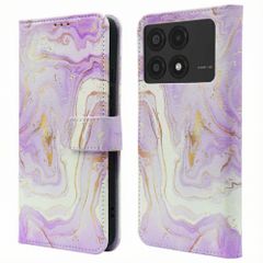 imoshion Étui de télephone portefeuille Design Xiaomi Poco X6 Pro - Purple Marble