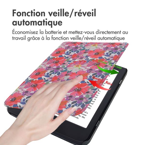 imoshion Design Slim Hard Case Sleepcover Kobo Nia - Flower Watercolor