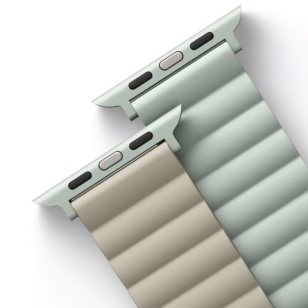 Uniq Bracelet Revix réversible Apple Watch Series 1 t/m 9 / SE (38/40/41 mm) | Series 10 / 11 (42 mm) - Sage / Beige