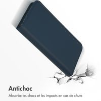 Accezz Étui de téléphone Slim Folio en cuir de qualité supérieure iPhone 15 Pro Max - Bleu foncé