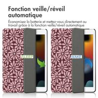 imoshion Coque tablette Design Trifold Apple iPad 9 (2021) 10.2 pouces / iPad 8 (2020) 10.2 pouces / iPad 7 (2019) 10.2 pouces - Bloom Love Blush