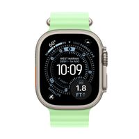 Apple Bracelet Ocean Apple Watch Series 1 t/m 11 / SE / Ultra (44/45/46/49 mm) - Neon / Green Natural Titanium
