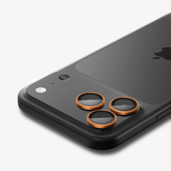 Spigen GLAStR Verre protecteur de caméra 2 pack Apple iPhone 17 Pro / 17 Pro Max / 16 Pro / 16 Pro Max / 15 Pro / 15 Pro Max / 14 Pro / 14 Pro Max - Orange