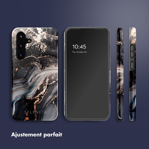 Selencia Coque arrière Vivid Samsung Galaxy S25 FE - Chic Marble Black