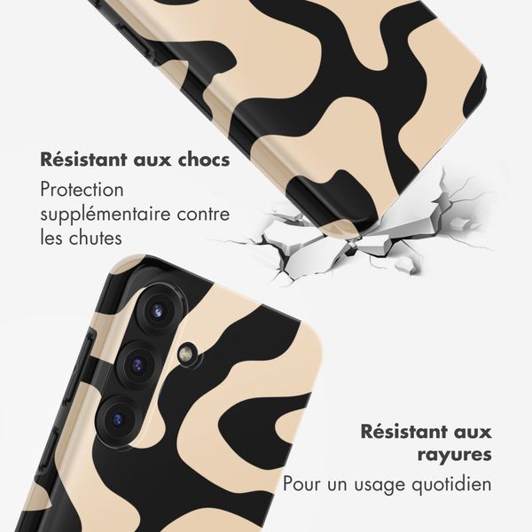 Selencia Coque arrière Vivid avec MagSafe Samsung Galaxy S25 - Art Wave Black