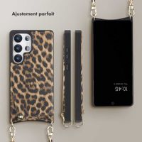 Selencia Coque arrière avec cordon et porte-cartes Nova Samsung Galaxy S25 Ultra - Leopard