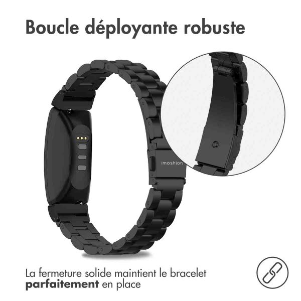 imoshion Bracelet en acier le Fitbit Inspire 2 / HR / ACE2 / ACE3 - Noir