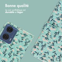 imoshion Étui de télephone portefeuille Design Motorola Moto G04 / G24 - Blue Flowers