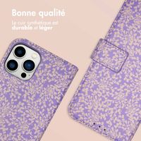 imoshion Étui de télephone portefeuille Design Apple iPhone 12 (Pro) - Purple White Flowers