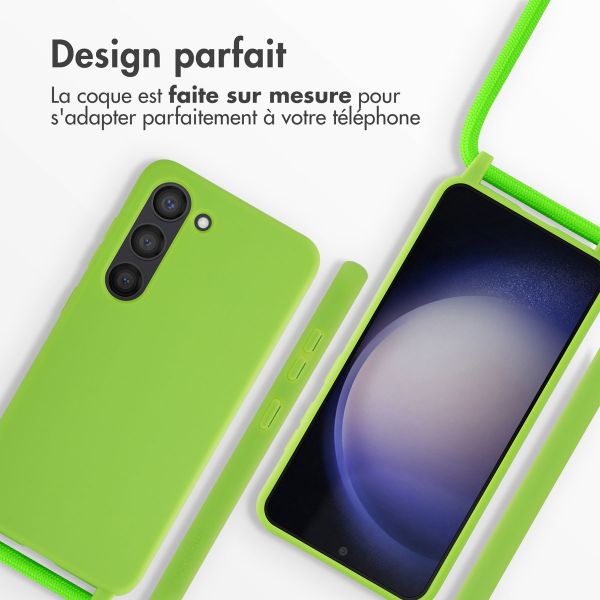 imoshion ﻿Coque en silicone avec cordon Samsung Galaxy S23 - Vert Fluo