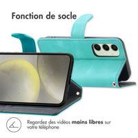 imoshion Etui de téléphone portefeuille avec cordon Samsung Galaxy S24 FE - Turquoise