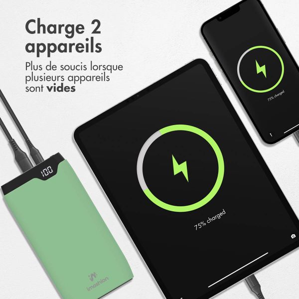 imoshion Batterie externe - 10.000 mAh - Quick Charge et Power Delivery - Vert