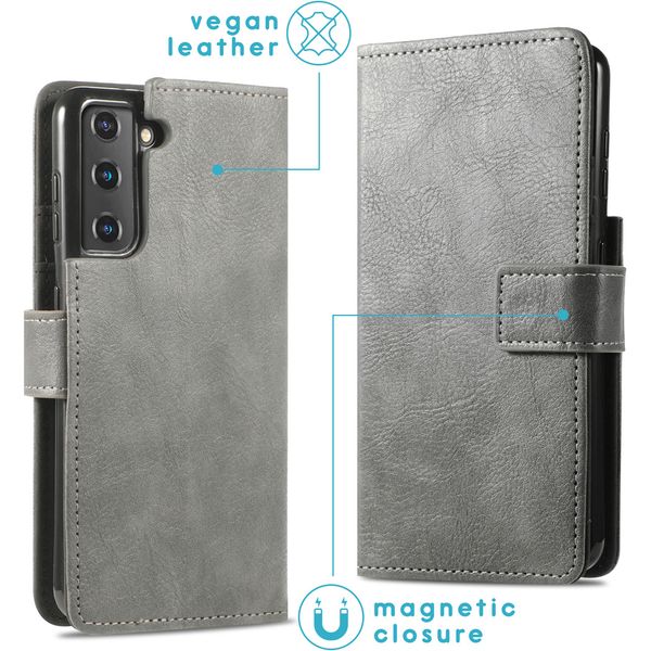 imoshion Étui de télephone portefeuille de luxe Samsung Galaxy S21 - Gris