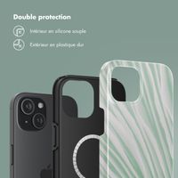 Selencia Coque arrière Vivid Tough avec MagSafe iPhone 15 - Nature Grayed Jade