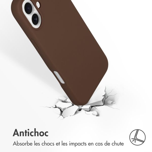 Accezz Coque Liquid Silicone avec MagSafe iPhone 16 - New Tea Brown