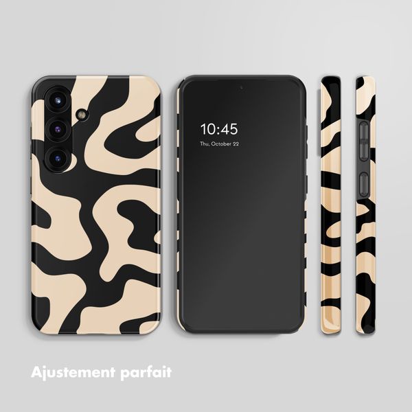 Selencia Coque arrière Vivid avec MagSafe Samsung Galaxy S25 - Art Wave Black