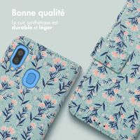 imoshion Étui de télephone portefeuille Design Samsung Galaxy A40 - Blue Flowers