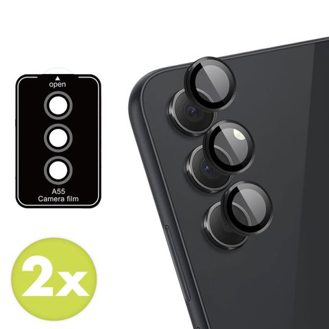 imoshion Lot de 2 protections d'objectif de caméra Samsung Galaxy A55 - Noir