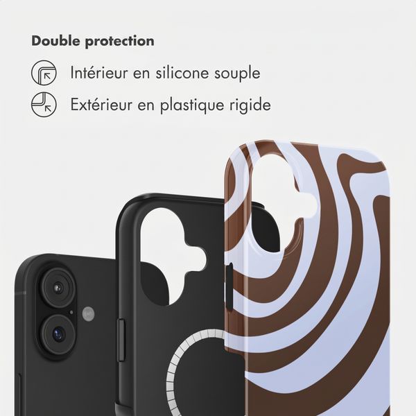 Selencia Coque arrière Vivid avec MagSafe Apple iPhone 16 - Dream Swirl Chocolate