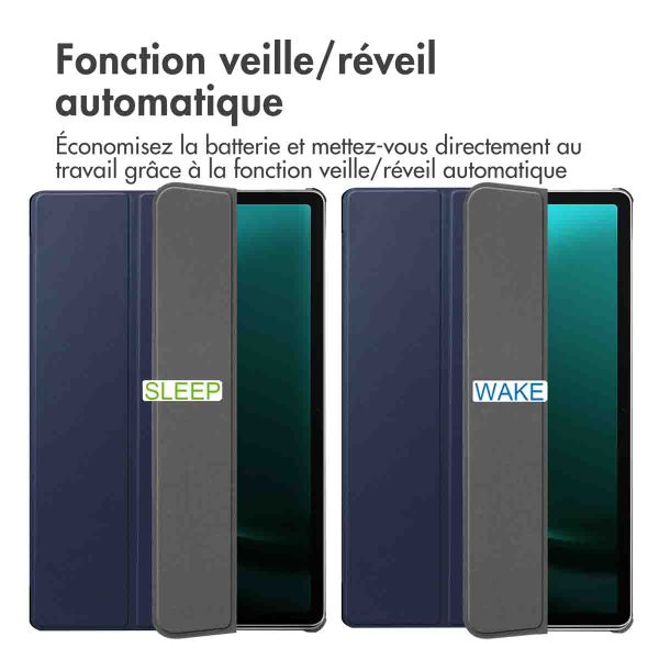 imoshion Coque tablette Trifold Samsung Galaxy Tab S10 Plus / Tab S9 FE Plus / Tab S9 Plus - Bleu foncé