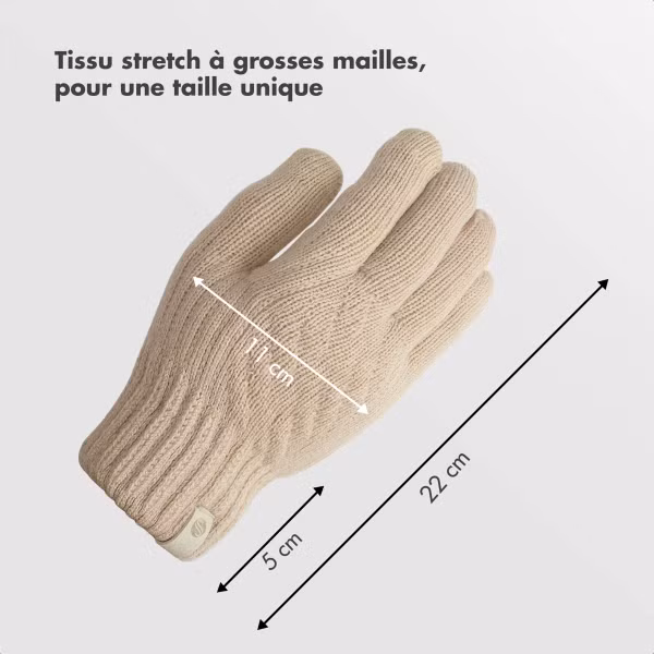 Selencia Gants Tactiles Effet Laine - Femme - Taille M - Beige