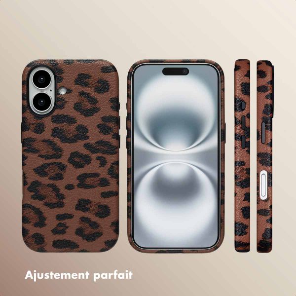 Selencia Coque Sabi imprimé panthère avec MagSafe Apple iPhone 16 - Mocha Brown