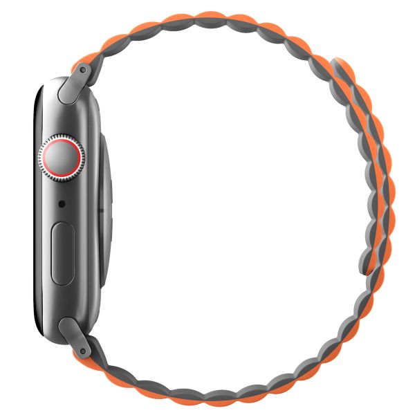 Uniq Bracelet Revix réversible Apple Watch Series 1 t/m 11 / SE / Ultra (44/45/46/49 mm) - Charcoal (Grey/Orange)