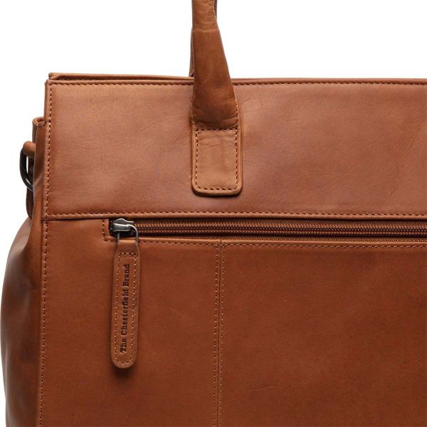 The Chesterfield Brand Sac ordinateur 14 pouces Rivera - Cuir véritable - Cognac