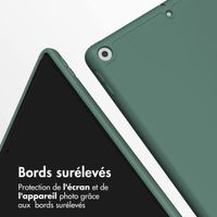 Accezz Coque tablette portefeuille Smart Silicone Apple iPad 9 (2021) 10.2 pouces / iPad 8 (2020) 10.2 pouces / iPad 7 (2019) 10.2 pouces - Vert foncé