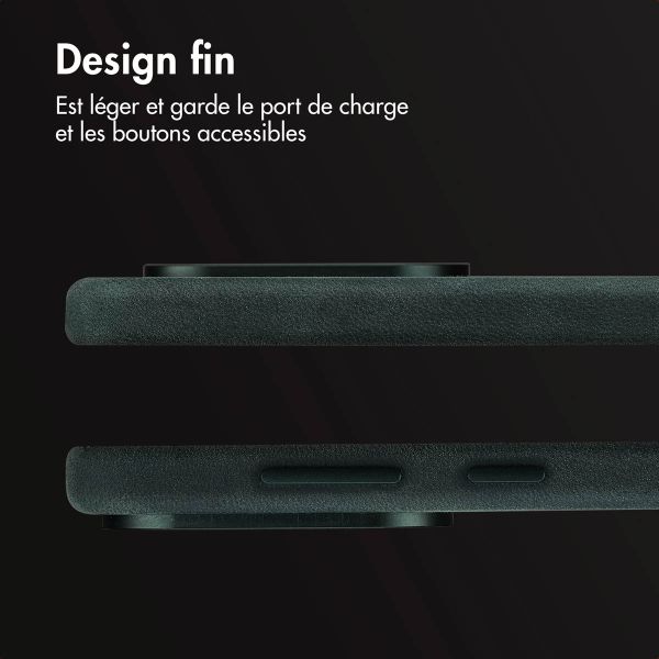 Accezz Coque MagSafe en cuir vintage Samsung Galaxy S25 Edge - Smokey Green