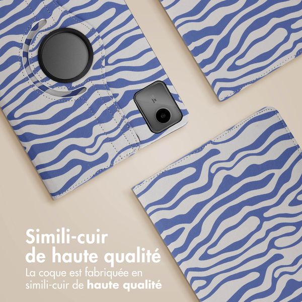 imoshion&#x20;Coque&#x20;tablette&#x20;Design&#x20;rotatif&#x20;&#xE0;&#x20;360&#xB0;&#x20;Lenovo&#x20;Tab&#x20;M11&#x20;-&#x20;White&#x20;Blue&#x20;Stripes