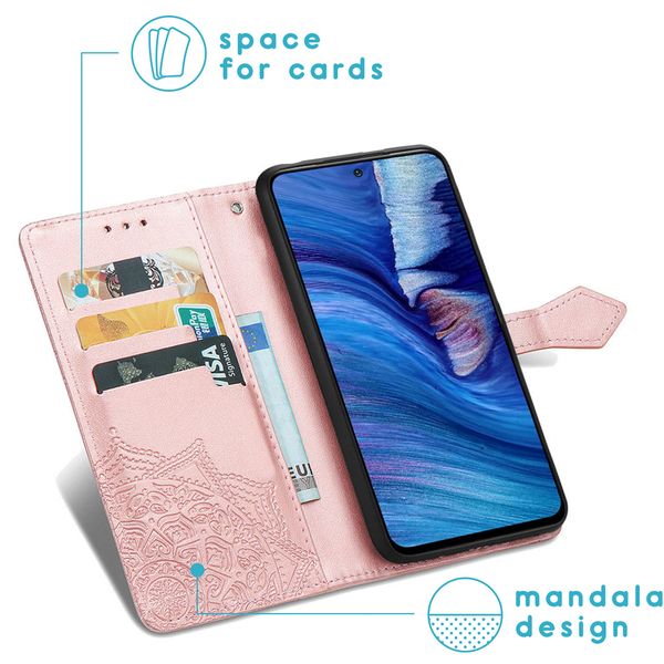 imoshion Etui de télephone Mandala Xiaomi Redmi Note 10 (5G) - Rose Doré