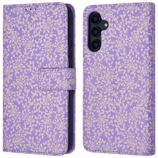 imoshion ﻿Étui de téléphone portefeuille Design Samsung Galaxy A54 (5G) - Purple White Flowers