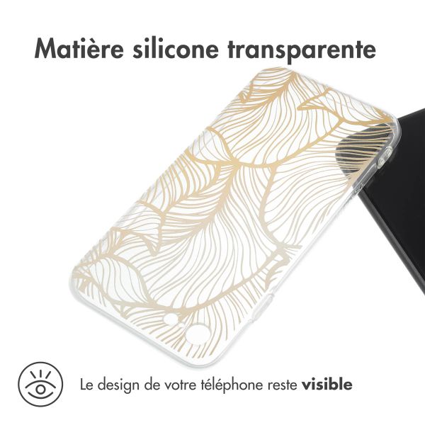 imoshion Coque Design Apple iPhone SE (2022 / 2020) / 8 / 7 - Golden Leaves Transparent