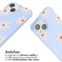 imoshion Coque design en silicone avec cordon iPhone 14 - Lila Flower Distance