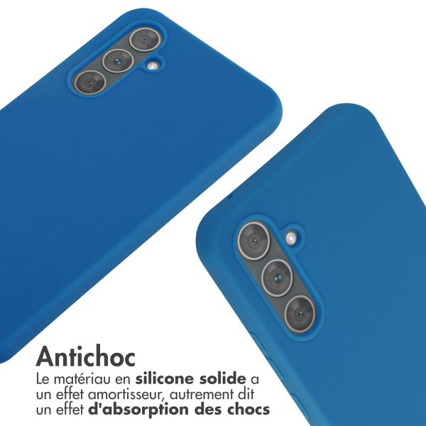 imoshion ﻿Coque en silicone avec cordon Samsung Galaxy A54 (5G) - Bleu