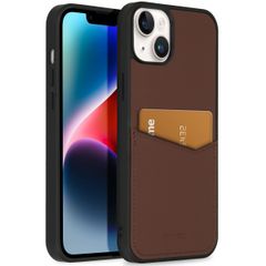 Accezz ﻿Coque en cuir de qualité supérieure avec fentes pour cartes iPhone 14 Plus - Brun