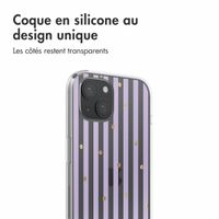 imoshion Coque design pour iPhone 15 - Sparkle Lines Lavender