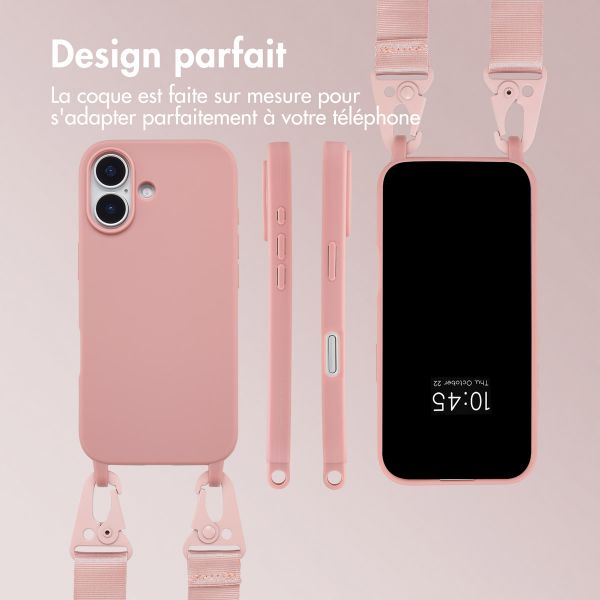 Selencia Coque silicone avec cordon amovible Apple iPhone 17 - Sand Pink